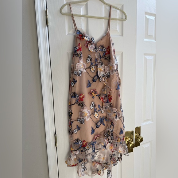 Floral Embroidered High Low Dress - Picture 1 of 7